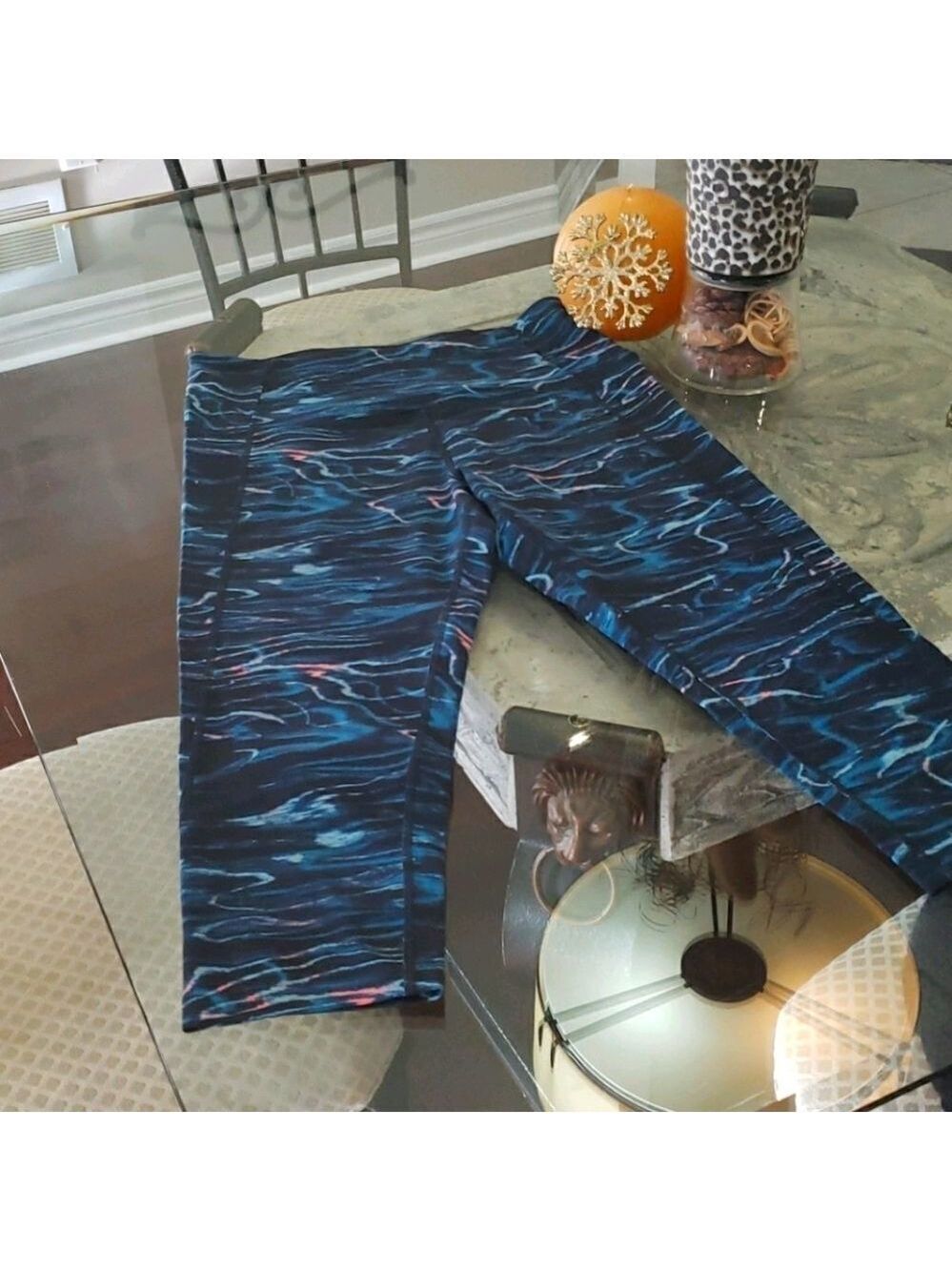 TUFF ATHLETICS YOGA CROP TIGHS Multicolor Blue High Rise New